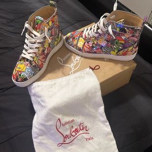 Cristian Louboutin Hi Tops (Hard to find Graphic print Hi Tops/No spikes)